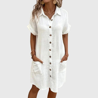 Sharon | Timeless V-Neck Blouse Dress