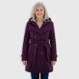 Sheila | Plaid Collar Wool Coat
