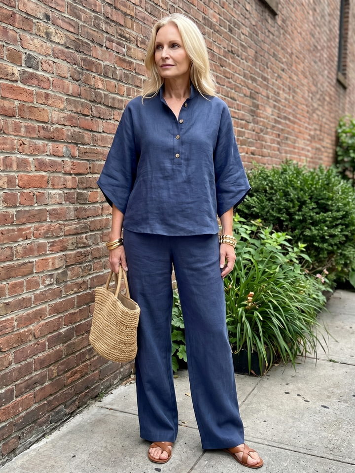 Amity | Relaxed Button-Down Tunic and Pants Set