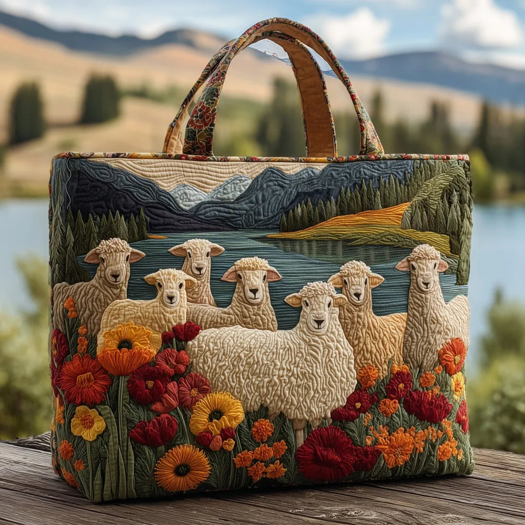 Handcrafted Artisan Bag - Lakeside Sheep Design