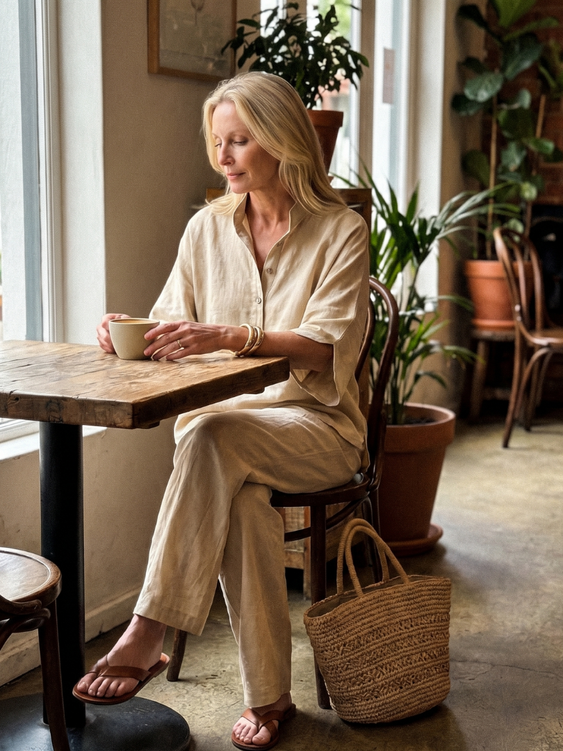 Amity | Relaxed Button-Down Tunic and Pants Set