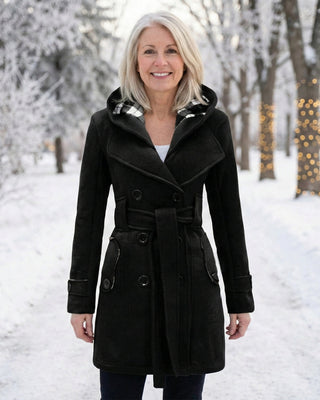 Sheila | Plaid Collar Wool Coat