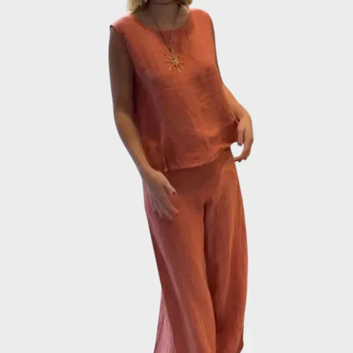 Paloma | Bohemian Sleeveless Top and Cropped Pants Co-Ord Set