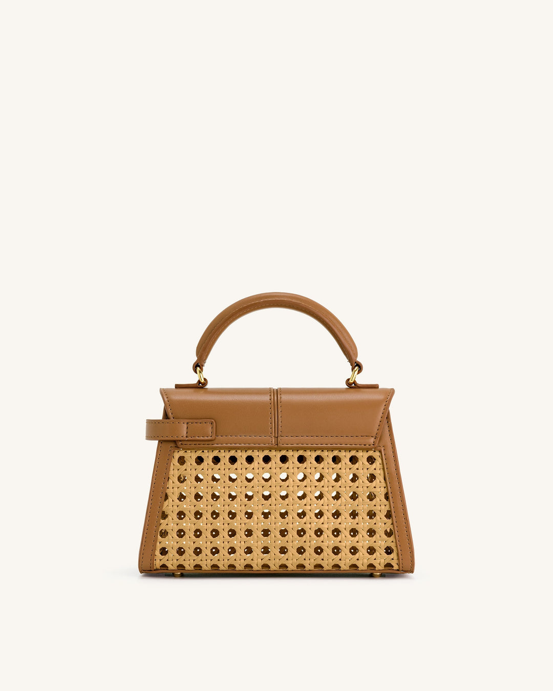 Elise Woven Top Handle Bag - Brown