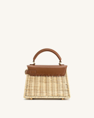 Elise Weaving  Handbag - Brown Rattan
