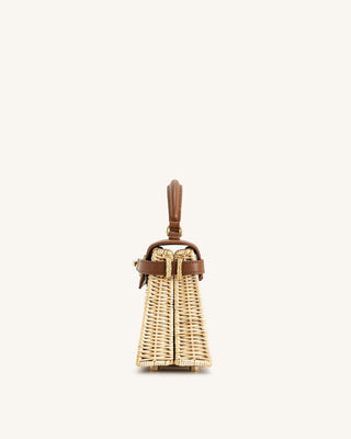 Elise Weaving  Handbag - Brown Rattan