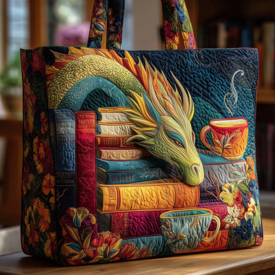 Dragon Reader Artisan Bag with Books and Mugs