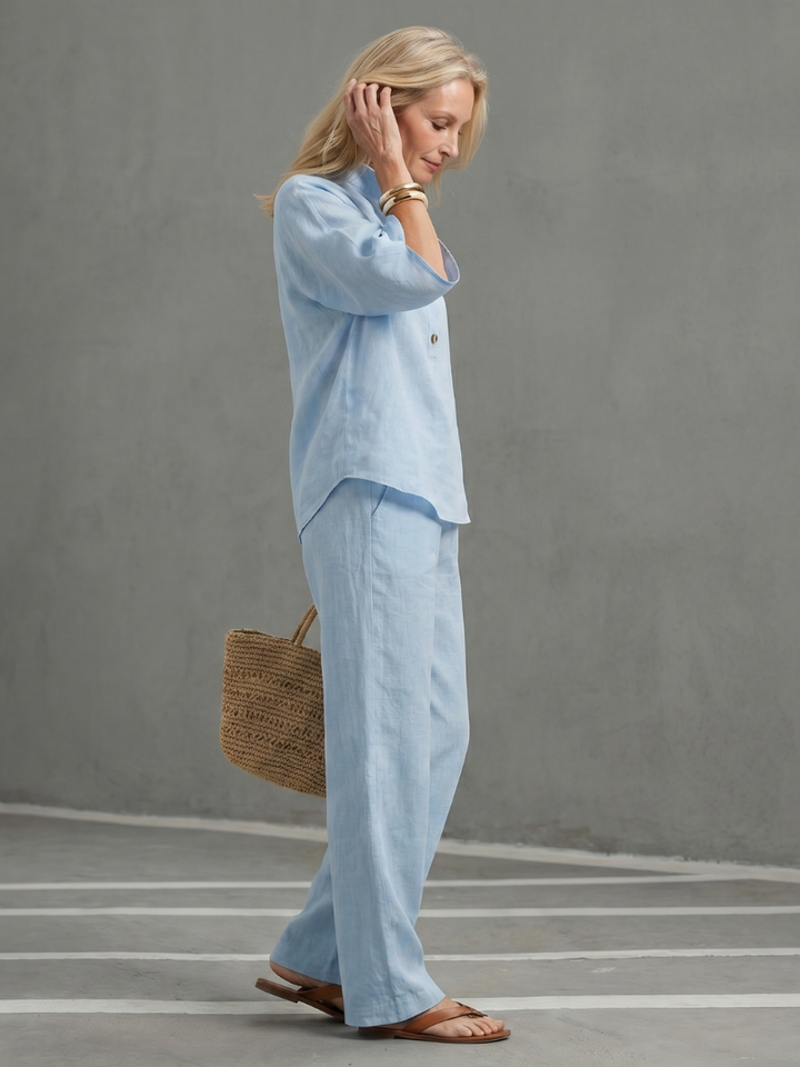 Amity | Relaxed Button-Down Tunic and Pants Set