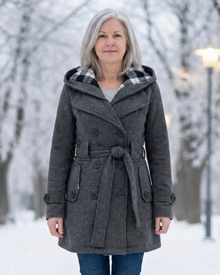 Sheila | Plaid Collar Wool Coat