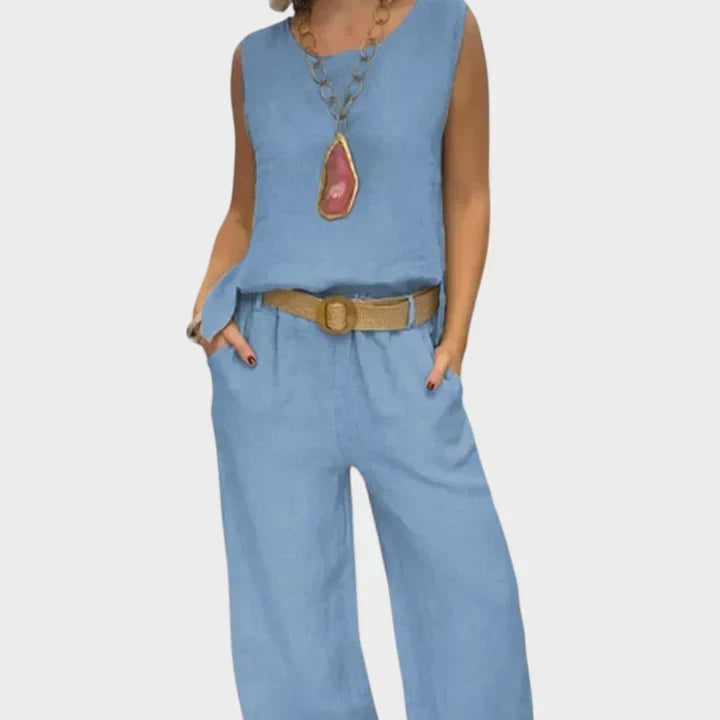 Paloma | Bohemian Sleeveless Top and Cropped Pants Co-Ord Set