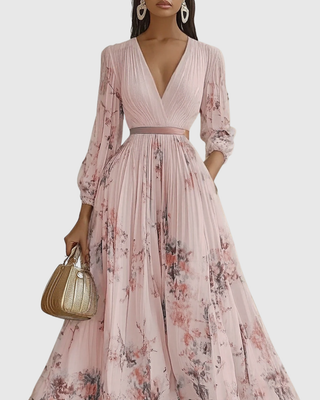 Rowella - Elegant Pleated Maxi Dress