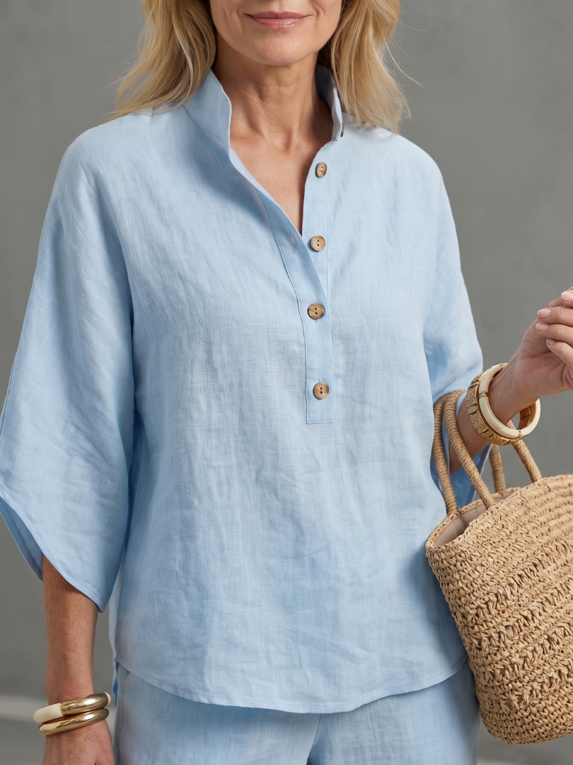Amity | Relaxed Button-Down Tunic and Pants Set