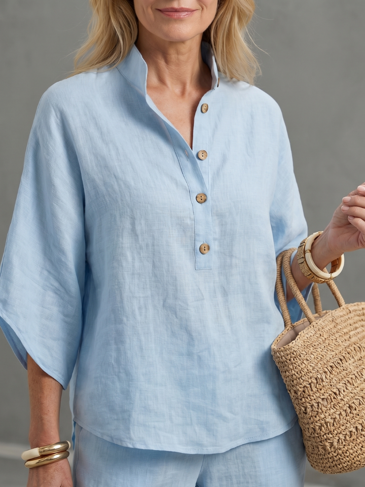 Amity | Relaxed Button-Down Tunic and Pants Set