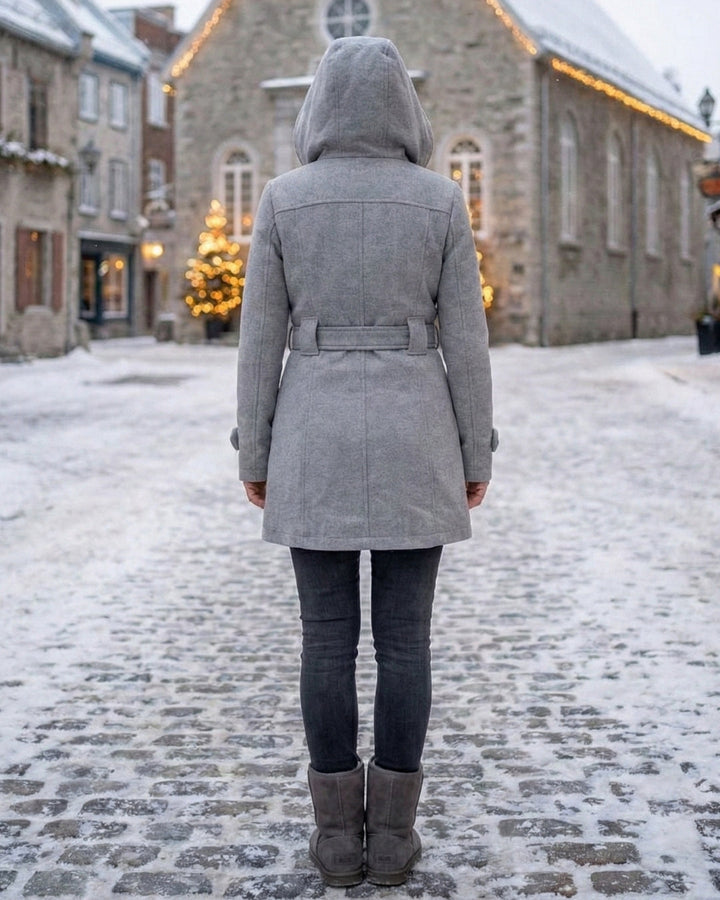 Sheila | Plaid Collar Wool Coat