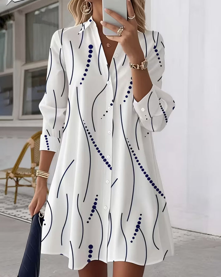 Rose | Wavy Collar Shirt Dress