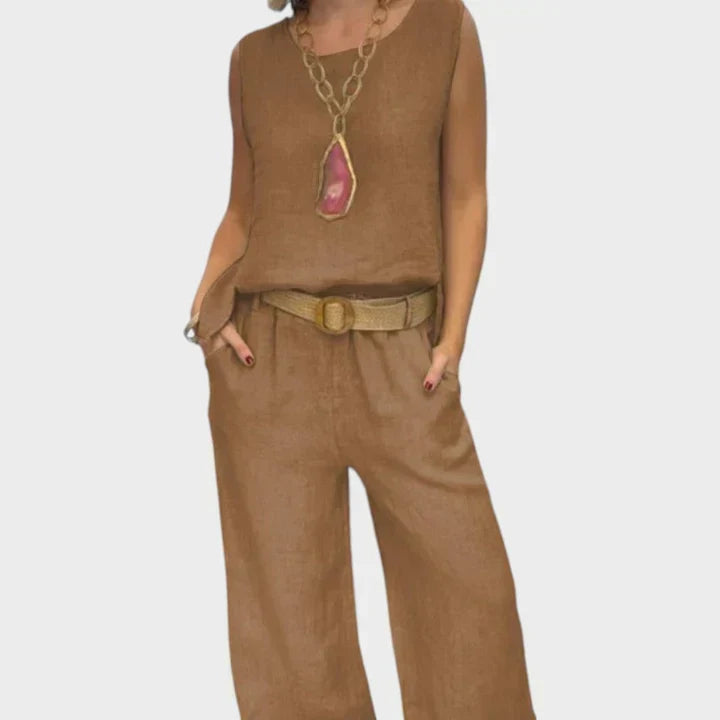 Paloma | Bohemian Sleeveless Top and Cropped Pants Co-Ord Set