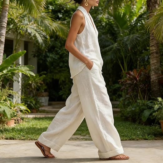 Ainhoa | Relaxed Tank Top and Wide-Leg Pants Co-Ord Set