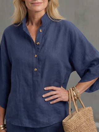 Amity | Relaxed Button-Down Tunic and Pants Set