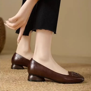 Opium Leather Ballerina Flats