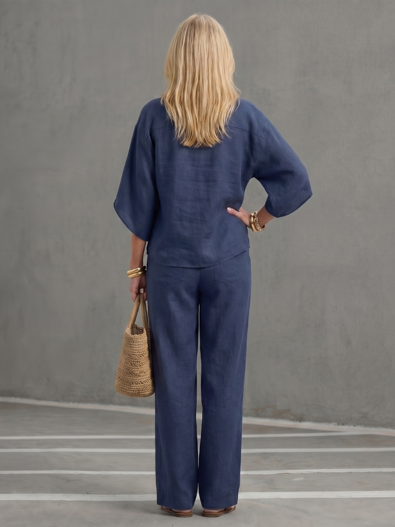 Amity | Relaxed Button-Down Tunic and Pants Set
