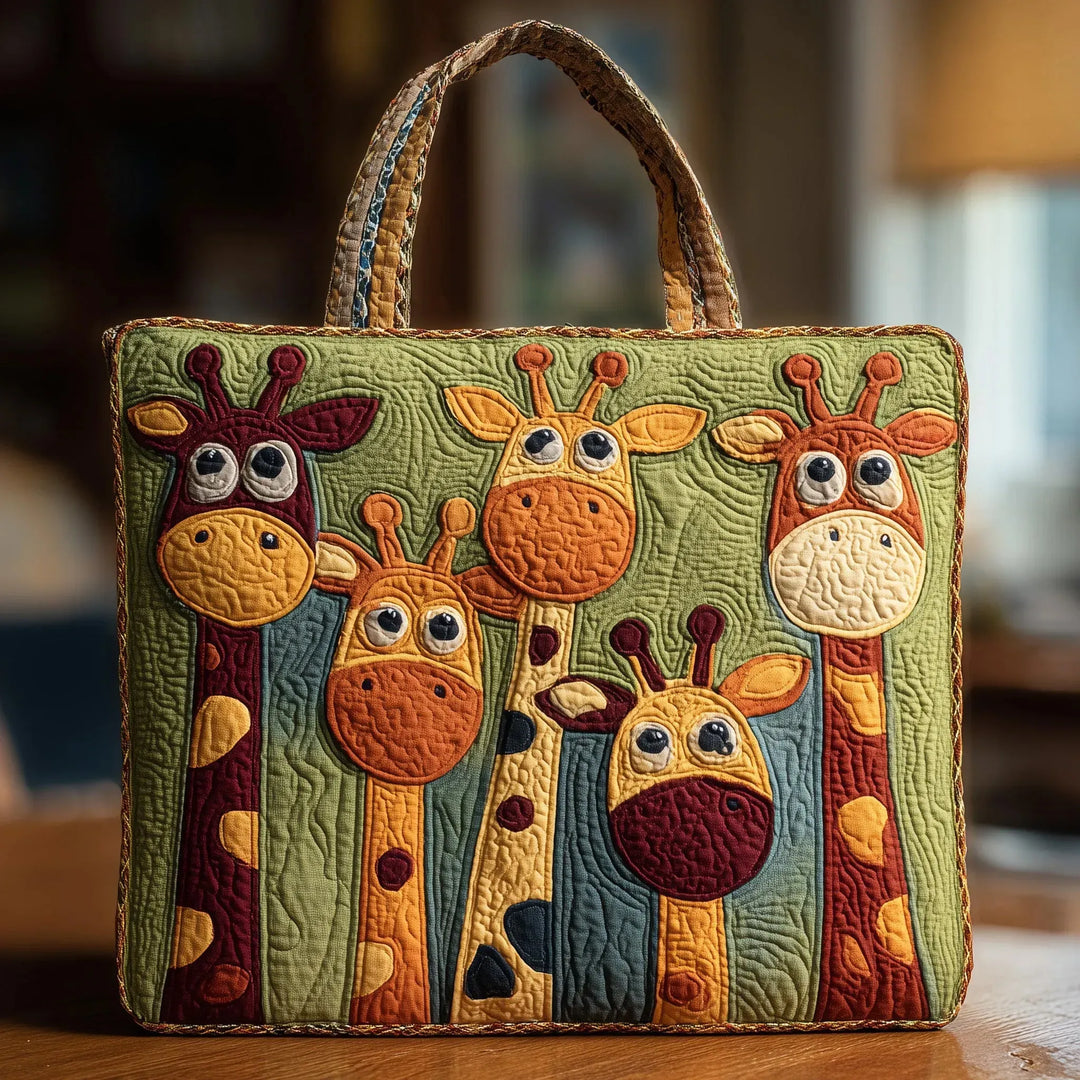 Giraffe Print Quilted Tote Bag