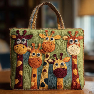 Giraffe Print Quilted Tote Bag