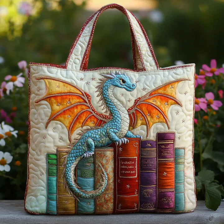 Emerald Dragon Quilted Book Keeper Bag