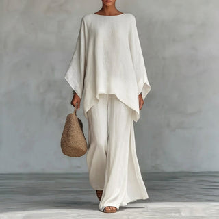 Cristina | Soft Two-Piece Set with Long Sleeves and Wide Pants