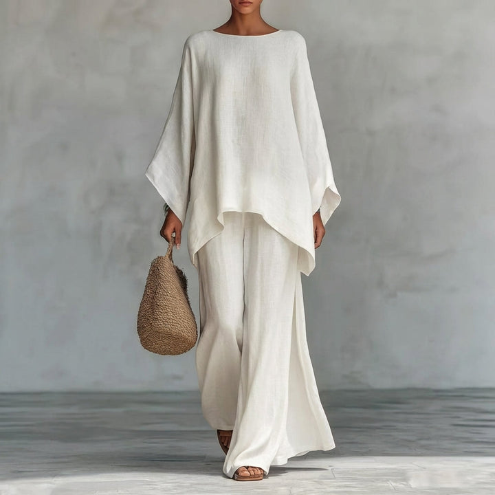 Cristina | Soft Two-Piece Set with Long Sleeves and Wide Pants