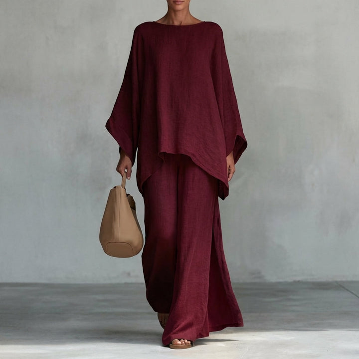 Cristina | Soft Two-Piece Set with Long Sleeves and Wide Pants