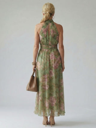 Mirelle | Halter Neck Gathered Midi Dress