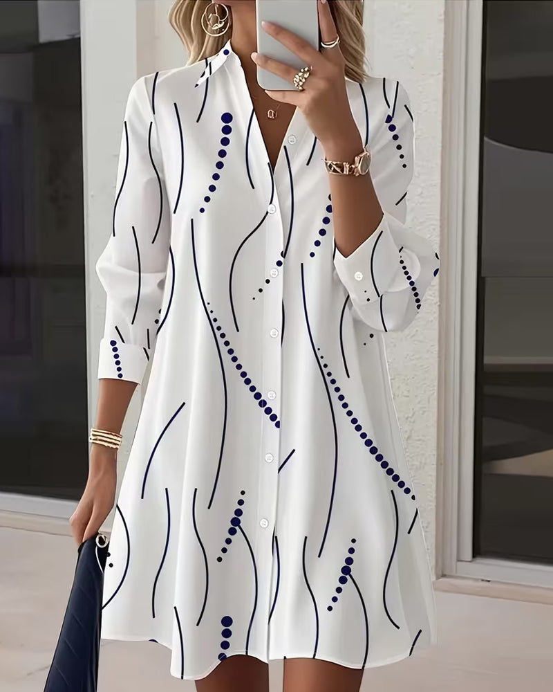 Rose | Wavy Collar Shirt Dress