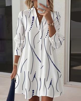 Rose | Wavy Collar Shirt Dress