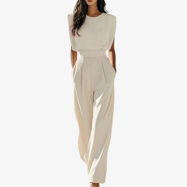 Ariadna | Elegant Sleeveless Belted Wide-Leg Jumpsuit