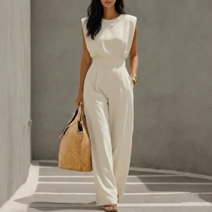 Ariadna | Elegant Sleeveless Belted Wide-Leg Jumpsuit