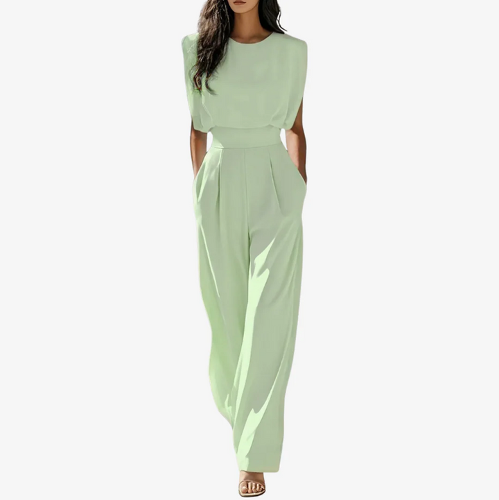 Ariadna | Elegant Sleeveless Belted Wide-Leg Jumpsuit