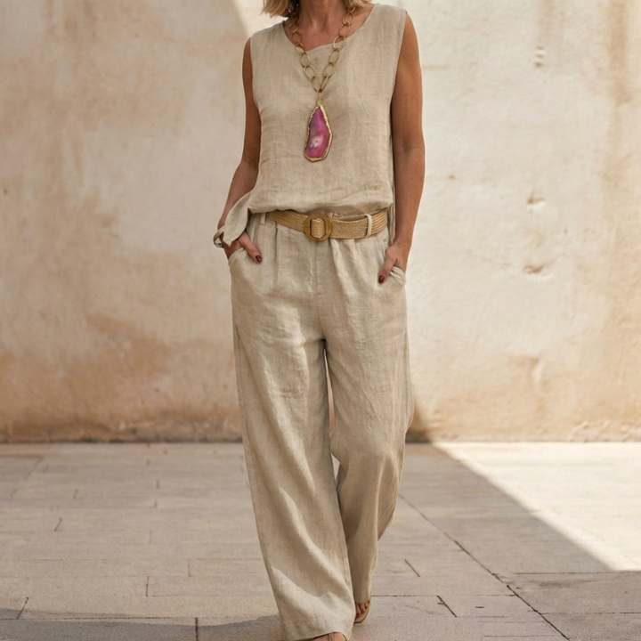 Paloma | Bohemian Sleeveless Top and Cropped Pants Co-Ord Set