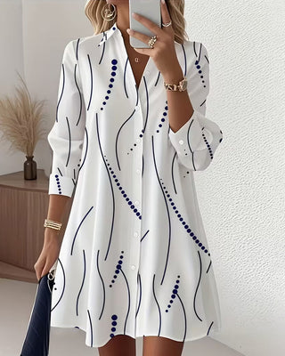 Rose | Wavy Collar Shirt Dress
