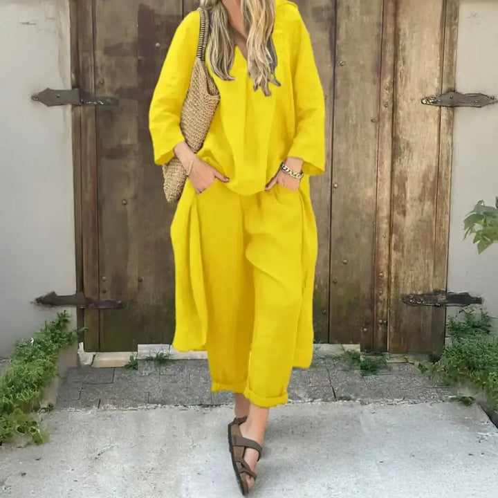 Lucía | Relaxed Long Vest and Wide-Leg Pants Two-Piece Set