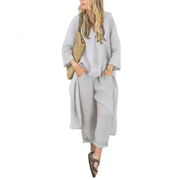 Lucía | Relaxed Long Vest and Wide-Leg Pants Two-Piece Set