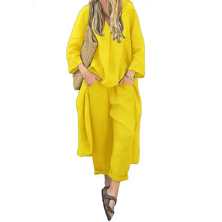 Lucía | Relaxed Long Vest and Wide-Leg Pants Two-Piece Set